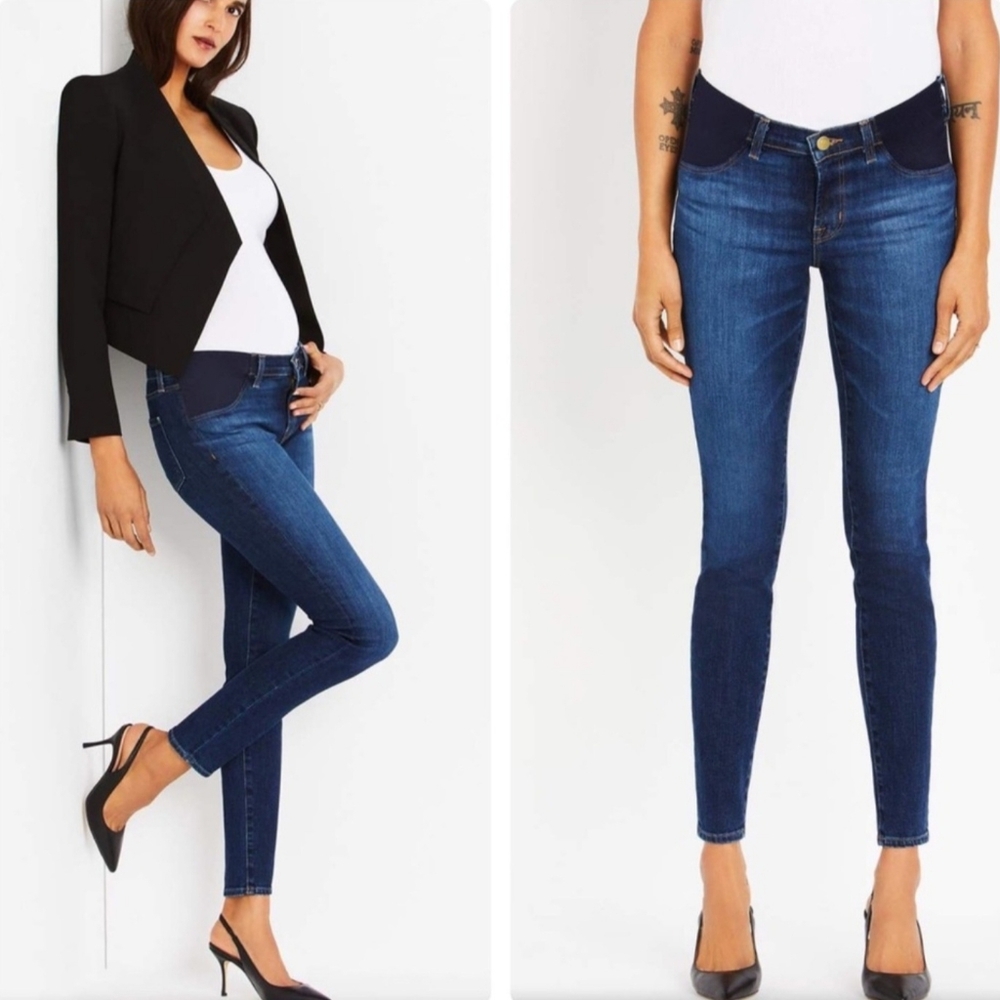 J Brand Mama J Skinny Leg in Ink Under Belly Inset Panel Maternity Jeans 25 W 27